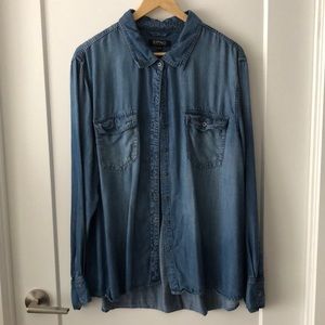 Buffalo Denim Button Up Collared Shirt w/ Buttoned Cuffs Women’s XXL
